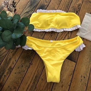 Yellow Ruffle Bikini Set